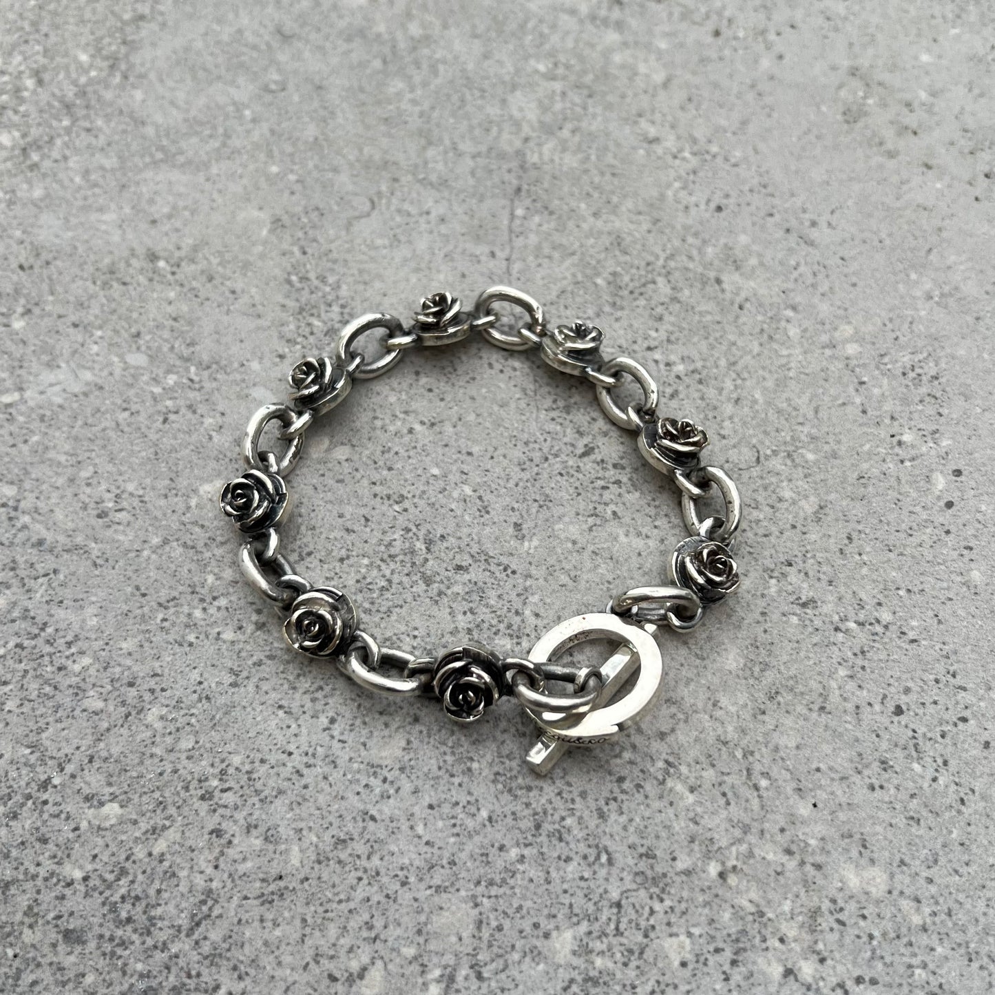 Rose Link Bracelet with T Bar