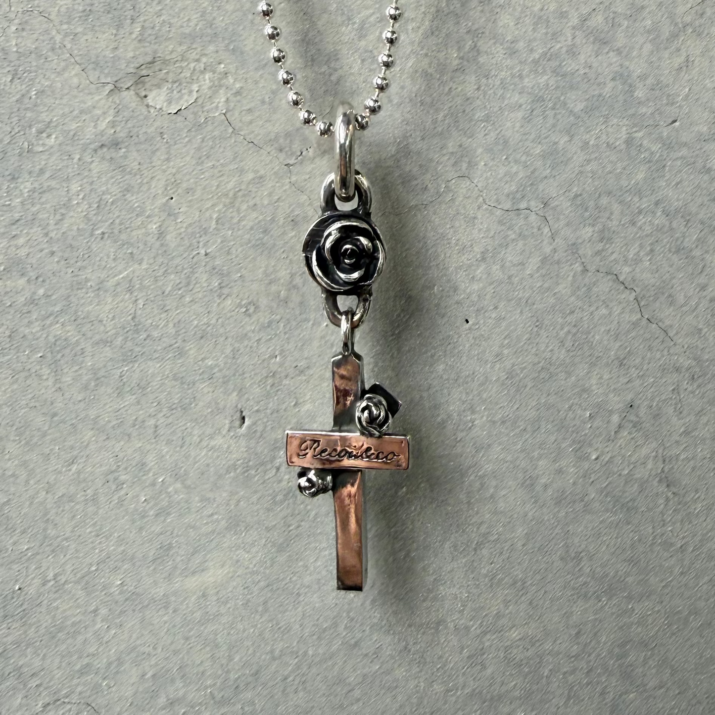 Rose Ball Cross Pendant
