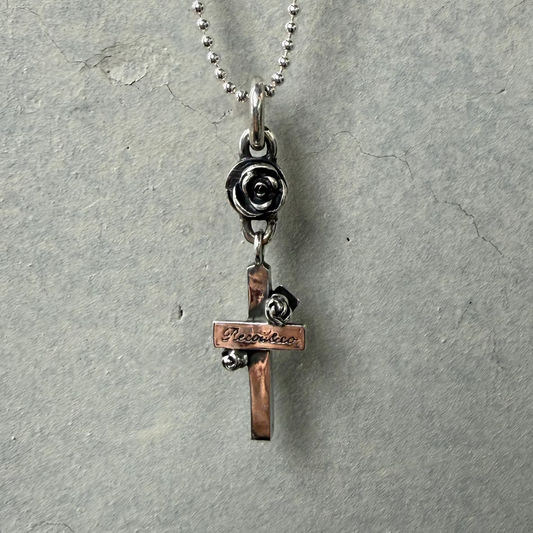 Rose Ball Cross Pendant