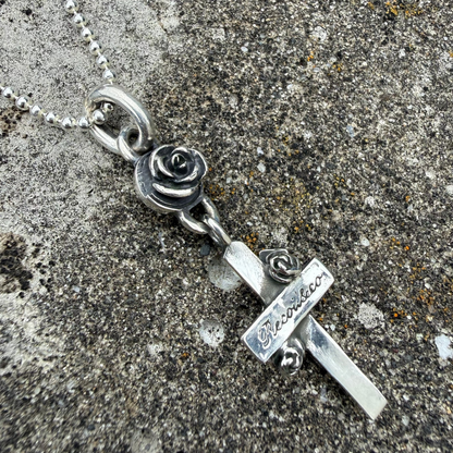 Rose Ball Cross Pendant