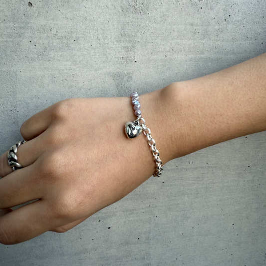 Recoil&co. x "TSUNAGI" Pearl Bracelet with Heart - 01
