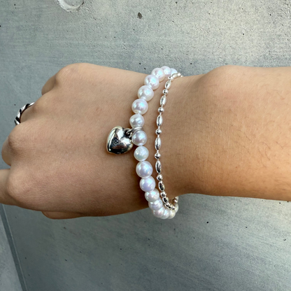 Recoil&co. x "TSUNAGI" Pearl Bracelet with Heart - 02