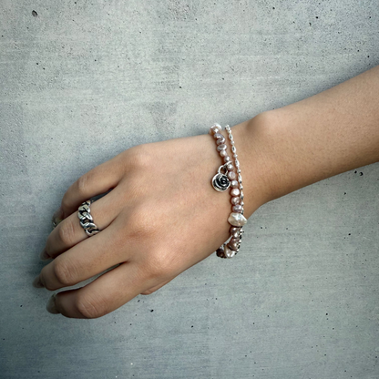 Recoil&co. x "TSUNAGI" Pearl Bracelet with Rose Ball
