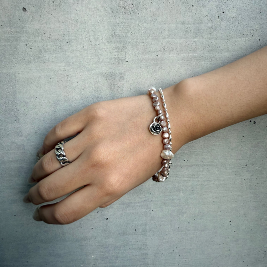 Recoil&co. x "TSUNAGI" Pearl Bracelet with Rose Ball