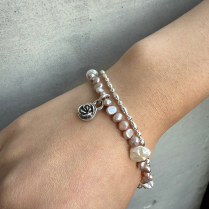 Recoil&co. x "TSUNAGI" Pearl Bracelet with Rose Ball