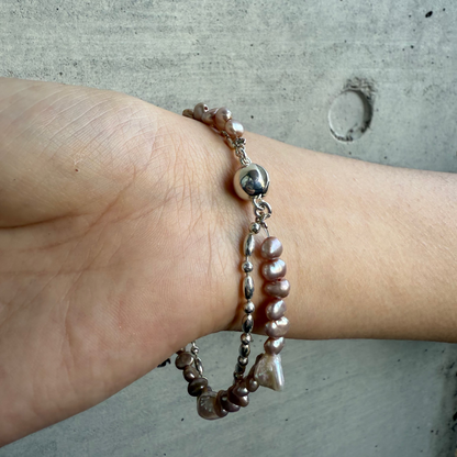 Recoil&co. x "TSUNAGI" Pearl Bracelet with Rose Ball