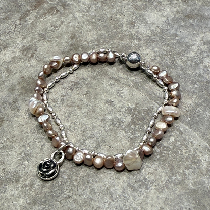 Recoil&co. x "TSUNAGI" Pearl Bracelet with Rose Ball